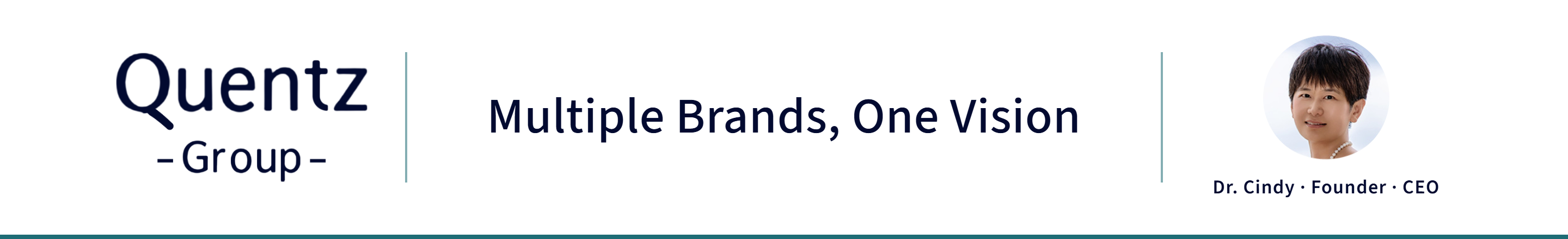 Quentz Group — Multiple Brands, One Vision. Dr. Cindy · Founder · CEO